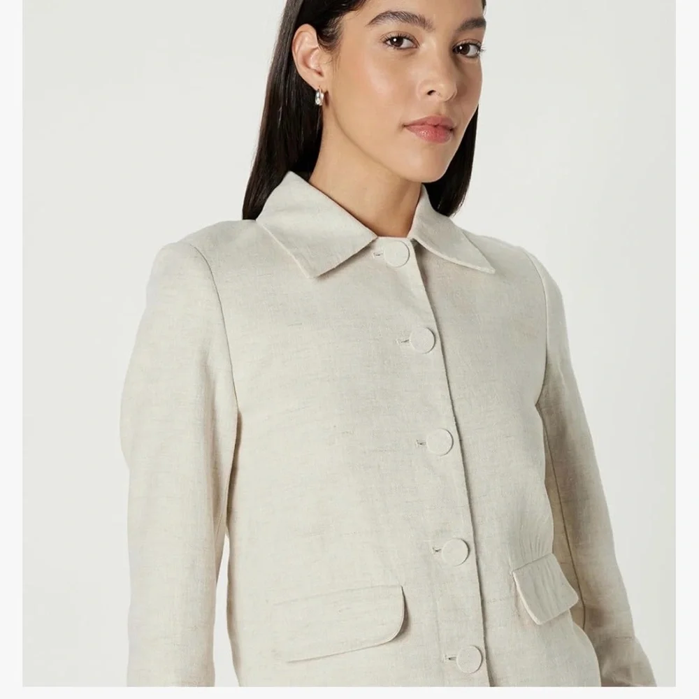 NWT The Drop Maya Suiting Blazer in Natural Linen - Picture 3 of 5